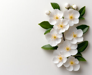 Obraz premium a photograph of white jasmine flowers isolated on a white background