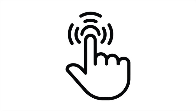 Click Icon. Touchscreen Tap, Digital Interaction, and User Interface Gesture Vector.