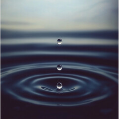 Water drops and water waves