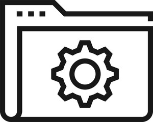 tech service flat line web icon concept