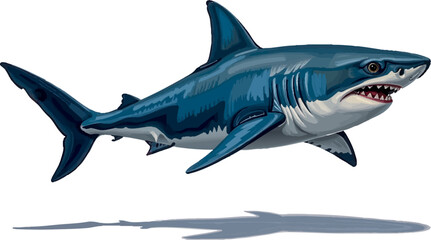 Obraz premium an image of a great white shark with a big smile on it ' s face