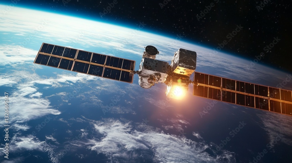 Poster this satellite, operating in low earth orbit, facilitates real-time data transmission while assistin