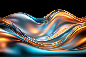 Flowing waves of vibrant colors create a mesmerizing interplay of light and texture in motion