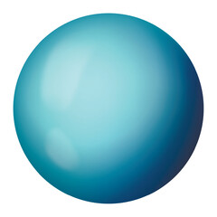 Glass blue ball or precious pearl. Glossy realistic ball, 3D sphere. Abstract vector illustration highlighted on a white background. Big metal bubble with shadow.