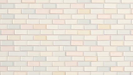 Obraz premium Pastel Brick Wall Texture Background with Varied Colors and Rectangular Bricks