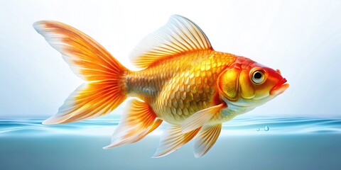 Fototapeta premium A goldfish's happy home. Right side, ready for your art.