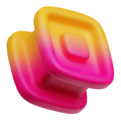 gradient abstract shape 3d icon isolated on the transparent background