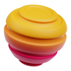 gradient abstract shape 3d icon isolated on the transparent background