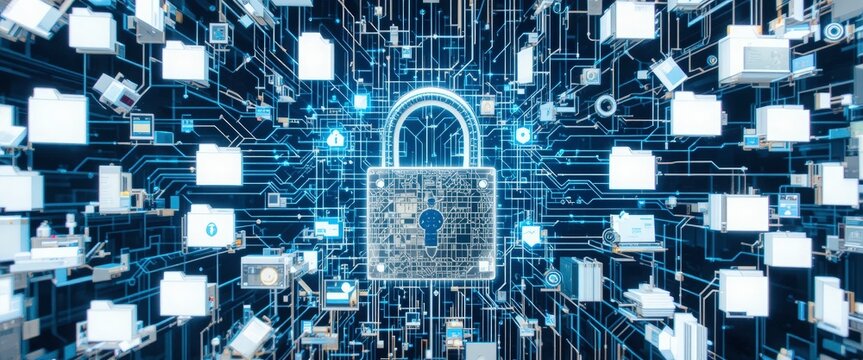 Cyber Security Data Protection Network Lock - Cybersecurity