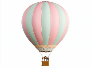 Obraz premium Vintage Hot Air Balloon depictioned in Soft Pastel Colors with Whimsical composition