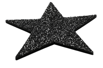 Black sparkling star with a transparent background