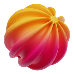 gradient abstract shape 3d icon isolated on the transparent background