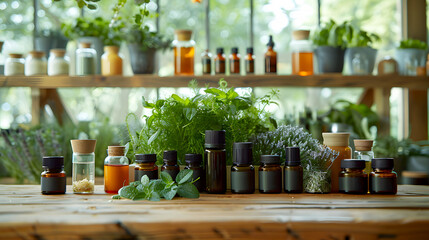 Herbal Remedies Collection in Natural Setting