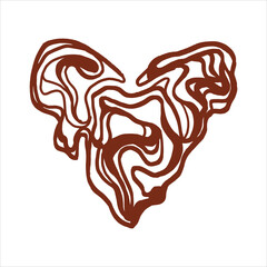 Brown Line Art Heart Design