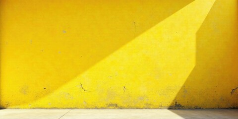 Vibrant Yellow Wall with Sunlit Shadow and Light Beige Floor A Perfect Background for Design Projects