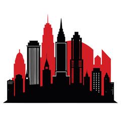 Atlanta city skyline silhouette with white background 