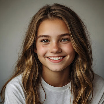portrait of a smiling young teenage girl
