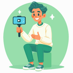 illustration of vlogger