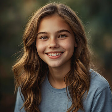 portrait of a smiling young teenage girl