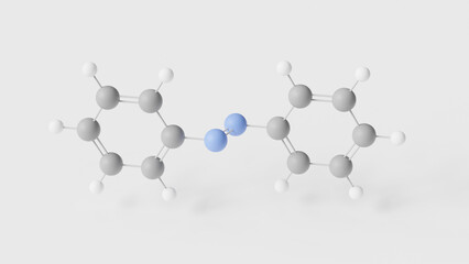 azobenzene molecule 3d, molecular structure, ball and stick model, structural chemical formula aromatic compound