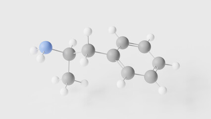 levoamphetamine molecule 3d, molecular structure, ball and stick model, structural chemical formula stimulant