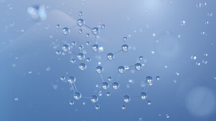 azacyclonol molecular structure, 3d model molecule, antipsychotics structural chemical formula view from a microscope