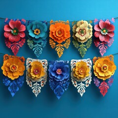Vibrant Mexican Papel Picado Banners for Celebrating Hispanic Heritage Month