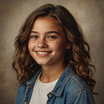 portrait of a smiling young teenage girl