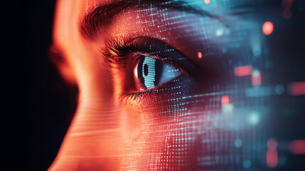 iris scanning and facial recognition , security background