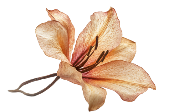 Translucent petaled flower on clear background