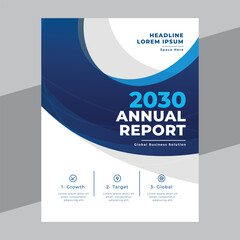 Template vector design for Brochure, Annual Report, Magazine, Poster, Corporate Presentation, Portfolio, Flyer, layout modern with blue color size A4, Easy to use and edit