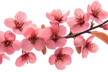 Cherry blossom branch with vibrant pink flowers