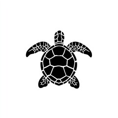 Obraz premium Majestic Sea Turtle A Black and White Minimalist Design, Symbolic of Ocean Life and Grace.