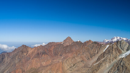 rocky mountain peaks. stone cliffs