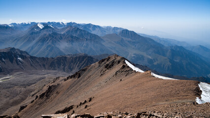 rocky mountain peaks. stone cliffs