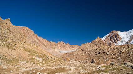 rocky mountain peaks. stone cliffs