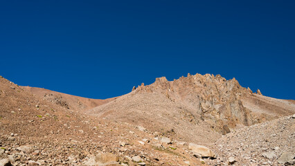 rocky mountain peaks. stone cliffs