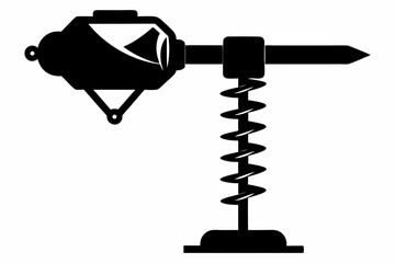 auger line art silhouette vector illustration