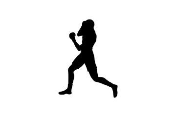 boxer and uppercut punch silhouette boxing sport