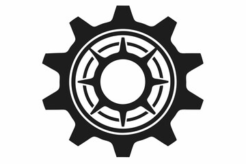 gear line art silhouette vector illustration
