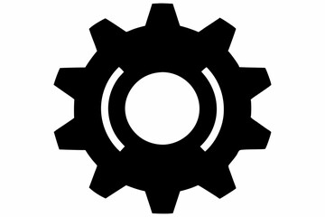 gear line art silhouette vector illustration