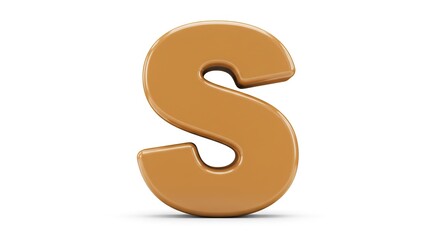Caramel Letter S Glossy Sweet Alphabet Fun