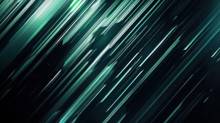 Abstract Teal and Dark Green Diagonal Lines Abstract Art