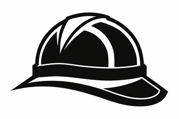 hard hat line art silhouette vector illustration