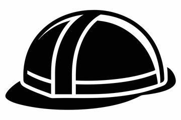 hard hat line art silhouette vector illustration