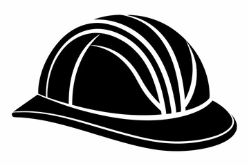 hard hat line art silhouette vector illustration