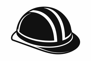 hard hat line art silhouette vector illustration