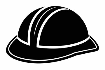 hard hat line art silhouette vector illustration