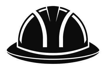 hard hat line art silhouette vector illustration