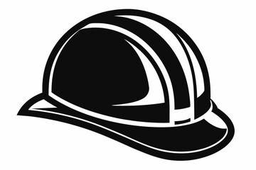 hard hat line art silhouette vector illustration